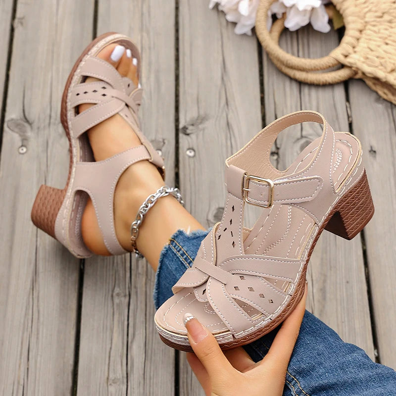 Adelise Braided Wedge Sandals