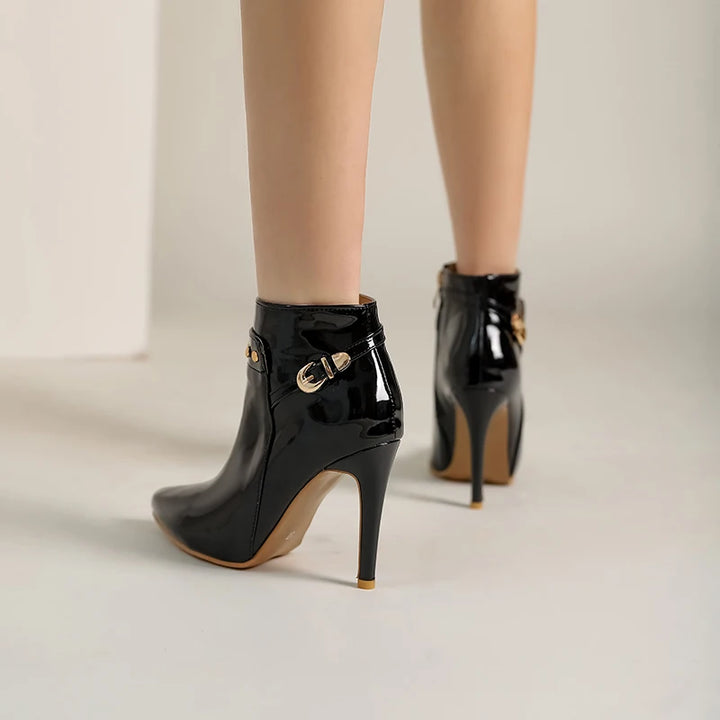 Giovanna Patent Leather Ankle Boots