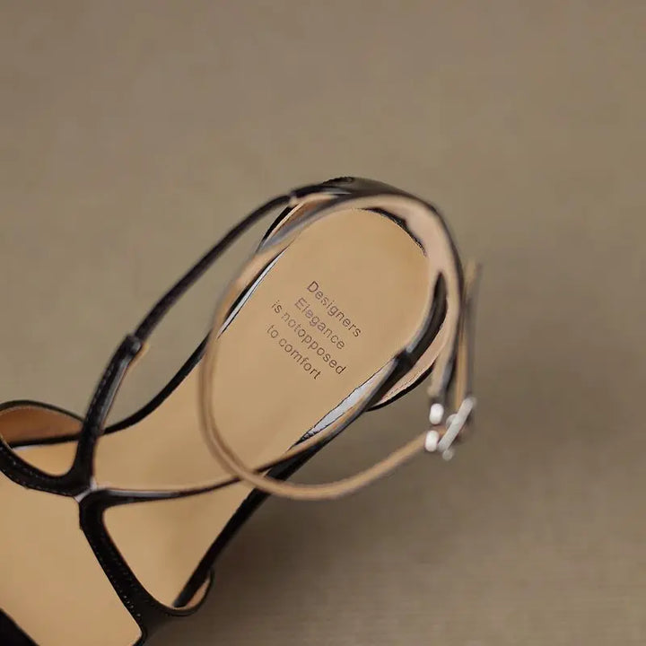 Sofia Montero Open-Toe Strap Heels