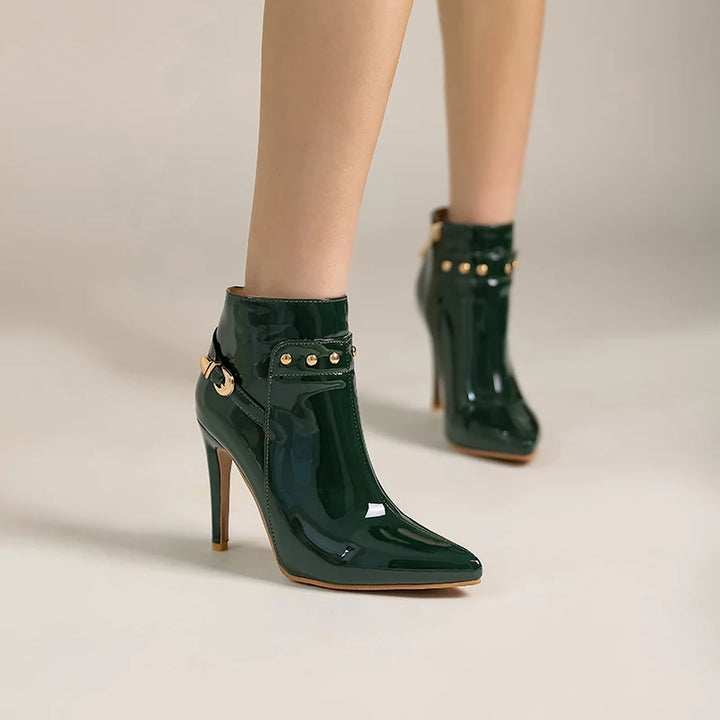 Giovanna Patent Leather Ankle Boots