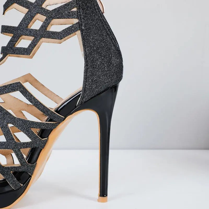 Yzaria Lattice-Stiletto Heels