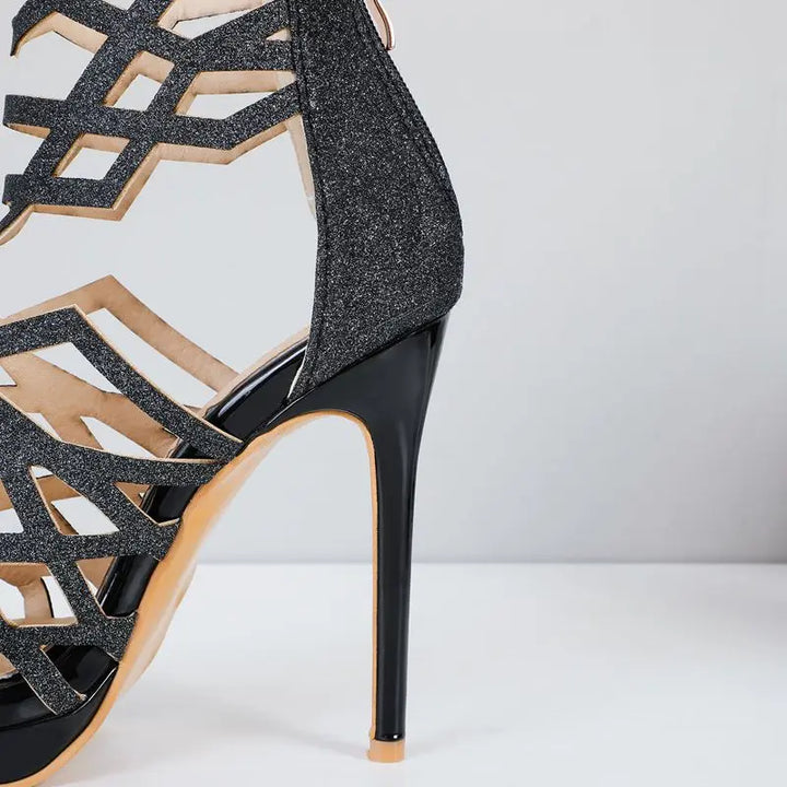 Yzaria Lattice-Stiletto Heels