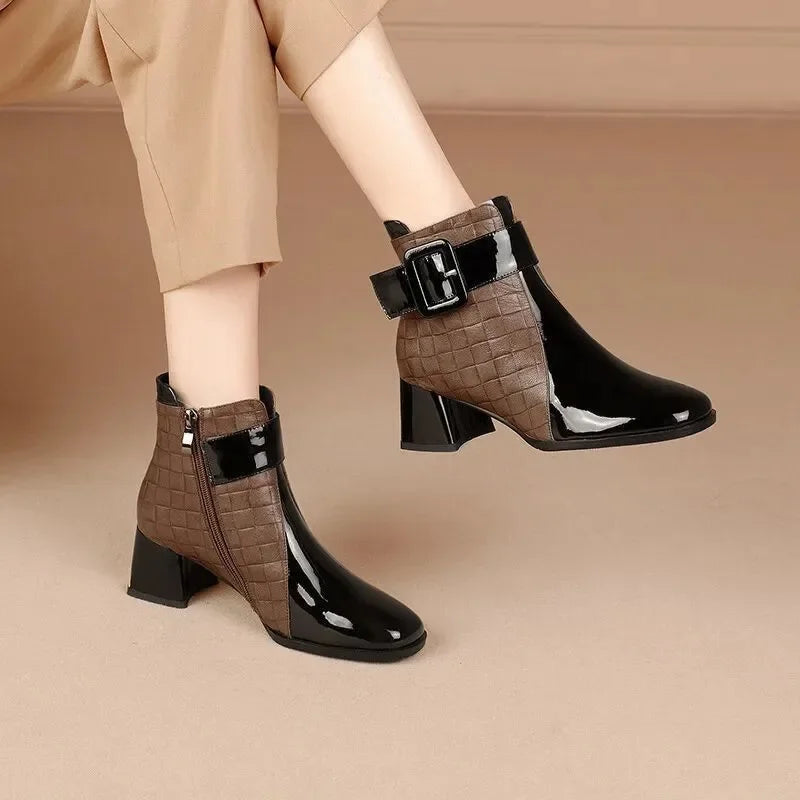Muse Signature Patent Ankle Buckle Boots