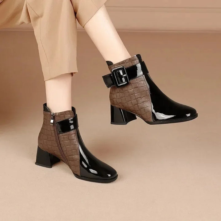 Muse Signature Patent Ankle Buckle Boots