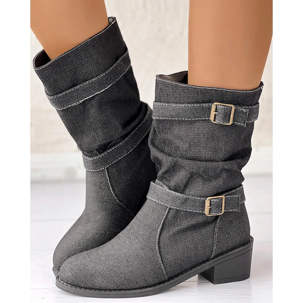 Dekota Denim Slouch Ankle Boots