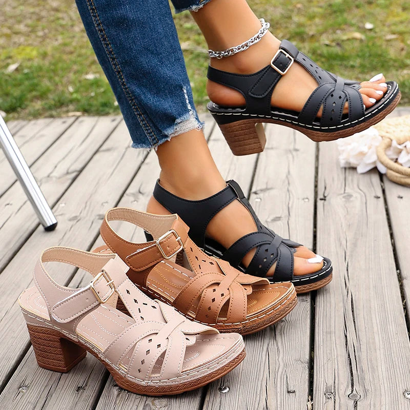 Adelise Braided Wedge Sandals