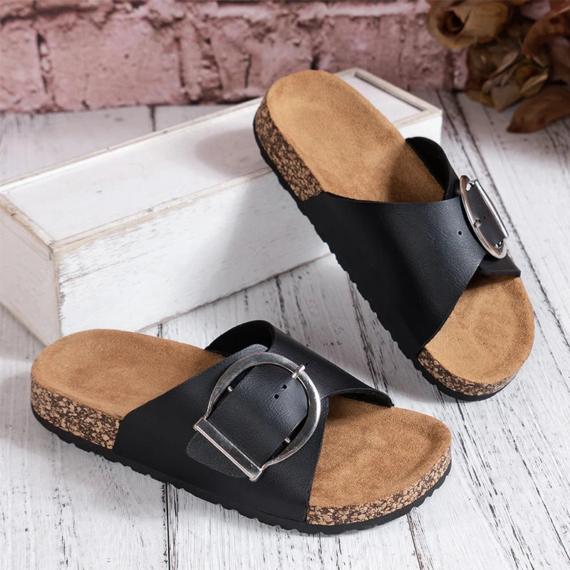 Daybreak Adjustable Buckle Slide Sandals