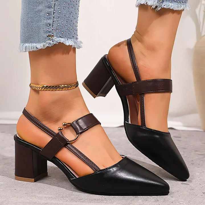 Marcelle Dual-Strap Slingback Heels