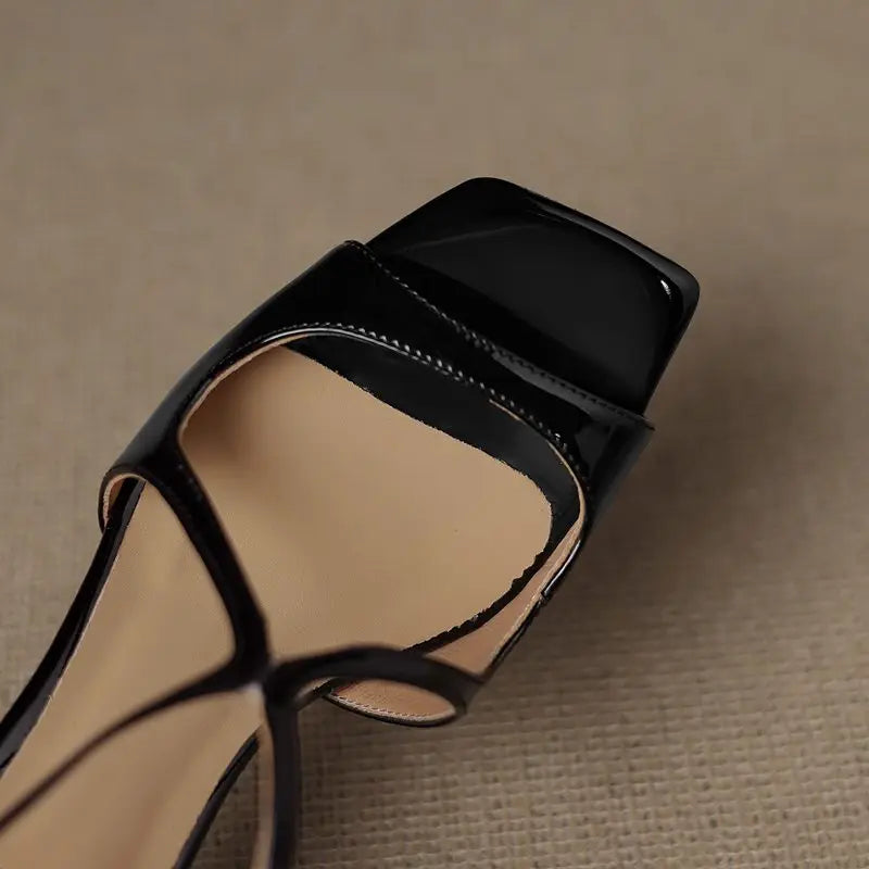 Sofia Montero Open-Toe Strap Heels