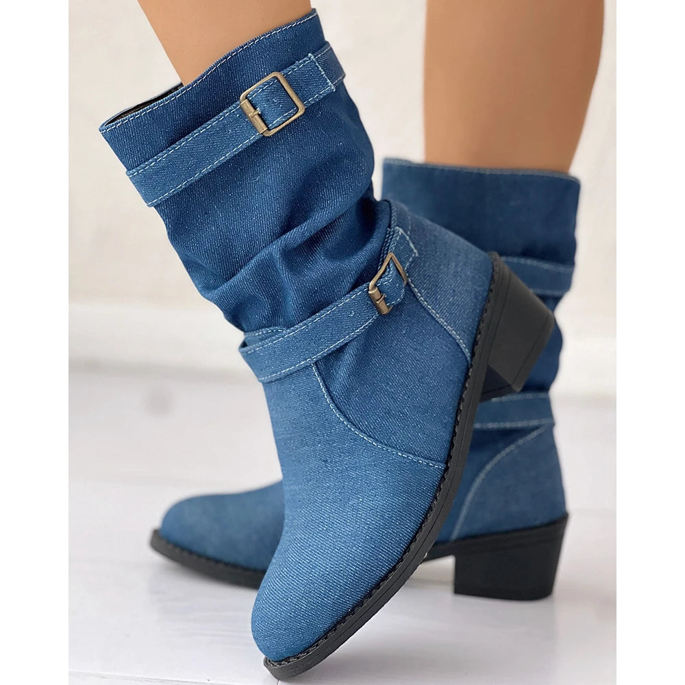 Dekota Denim Slouch Ankle Boots