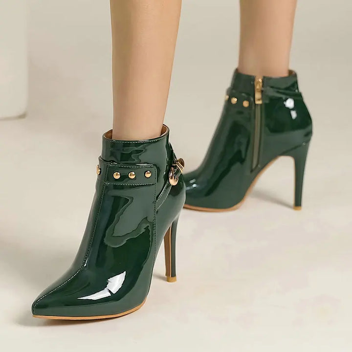 Giovanna Patent Leather Ankle Boots
