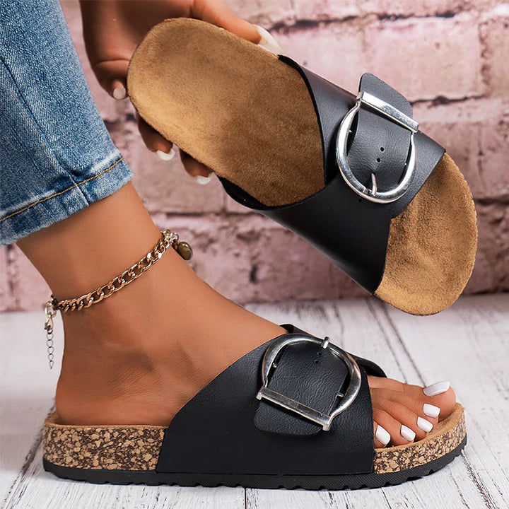 Daybreak Adjustable Buckle Slide Sandals
