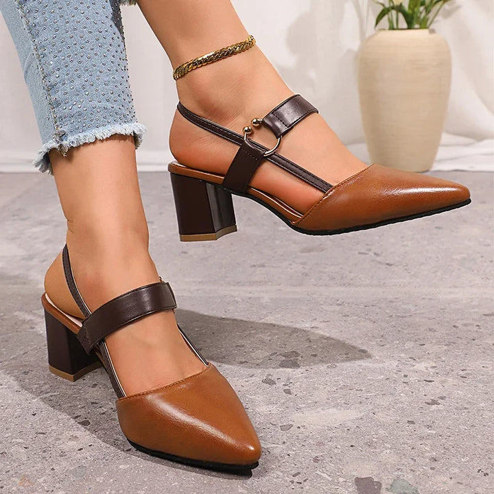 Marcelle Dual-Strap Slingback Heels