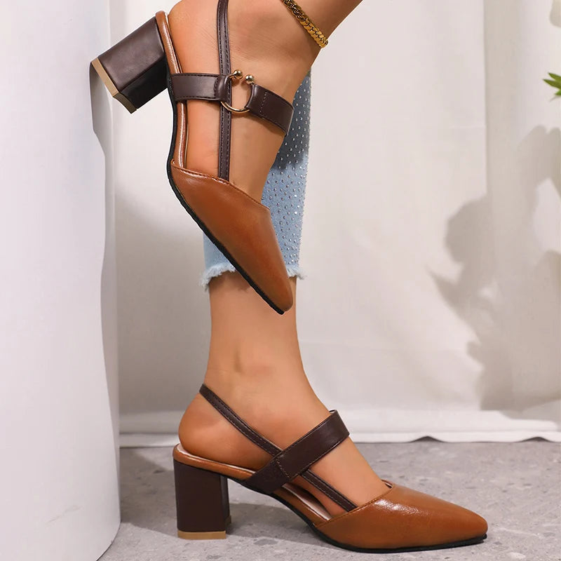 Marcelle Dual-Strap Slingback Heels