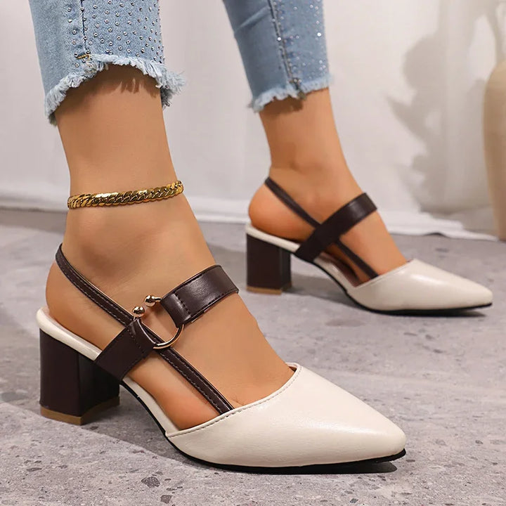 Marcelle Dual-Strap Slingback Heels