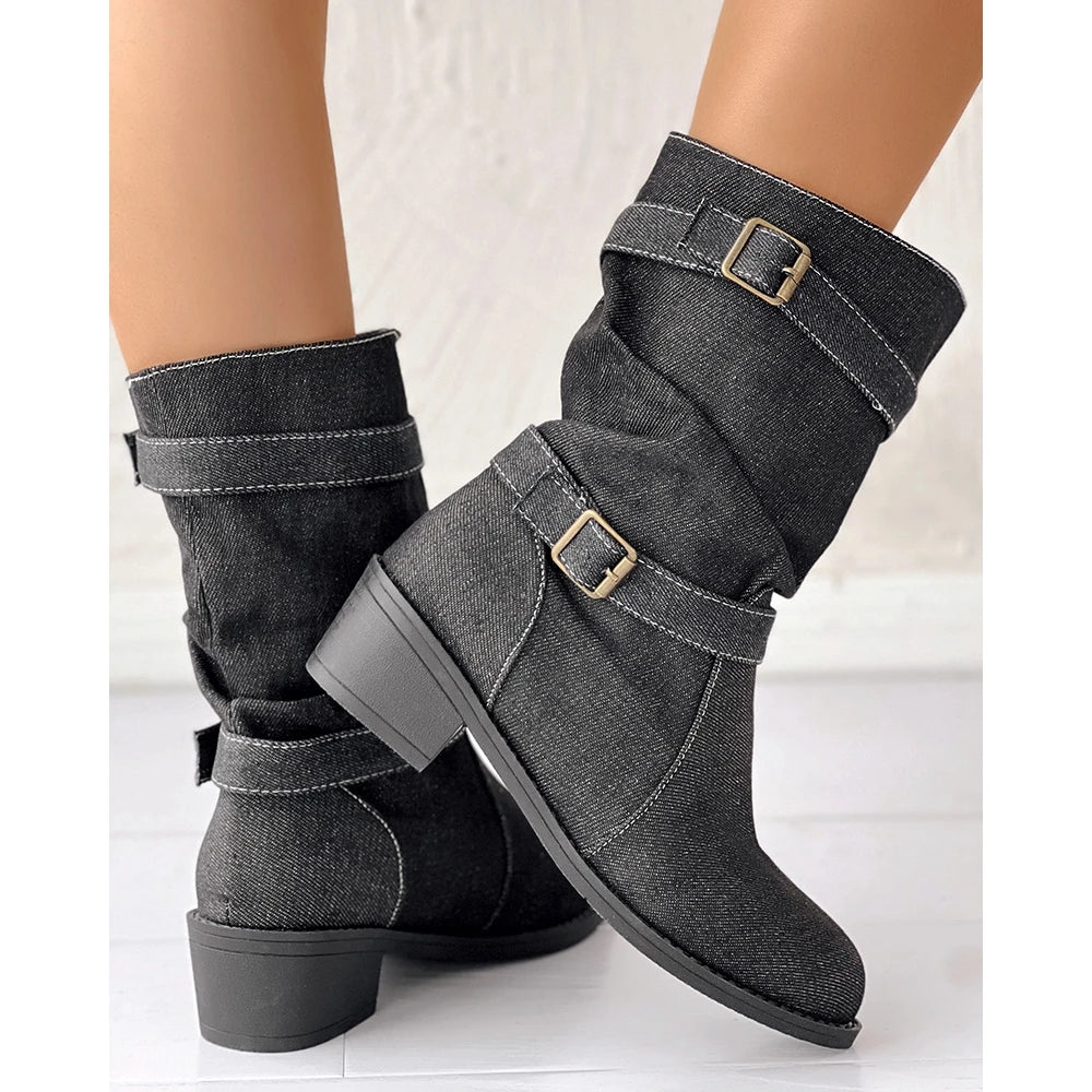 Dekota Denim Slouch Ankle Boots