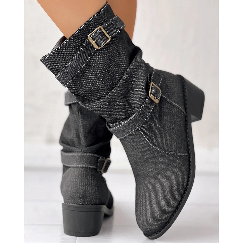 Dekota Denim Slouch Ankle Boots