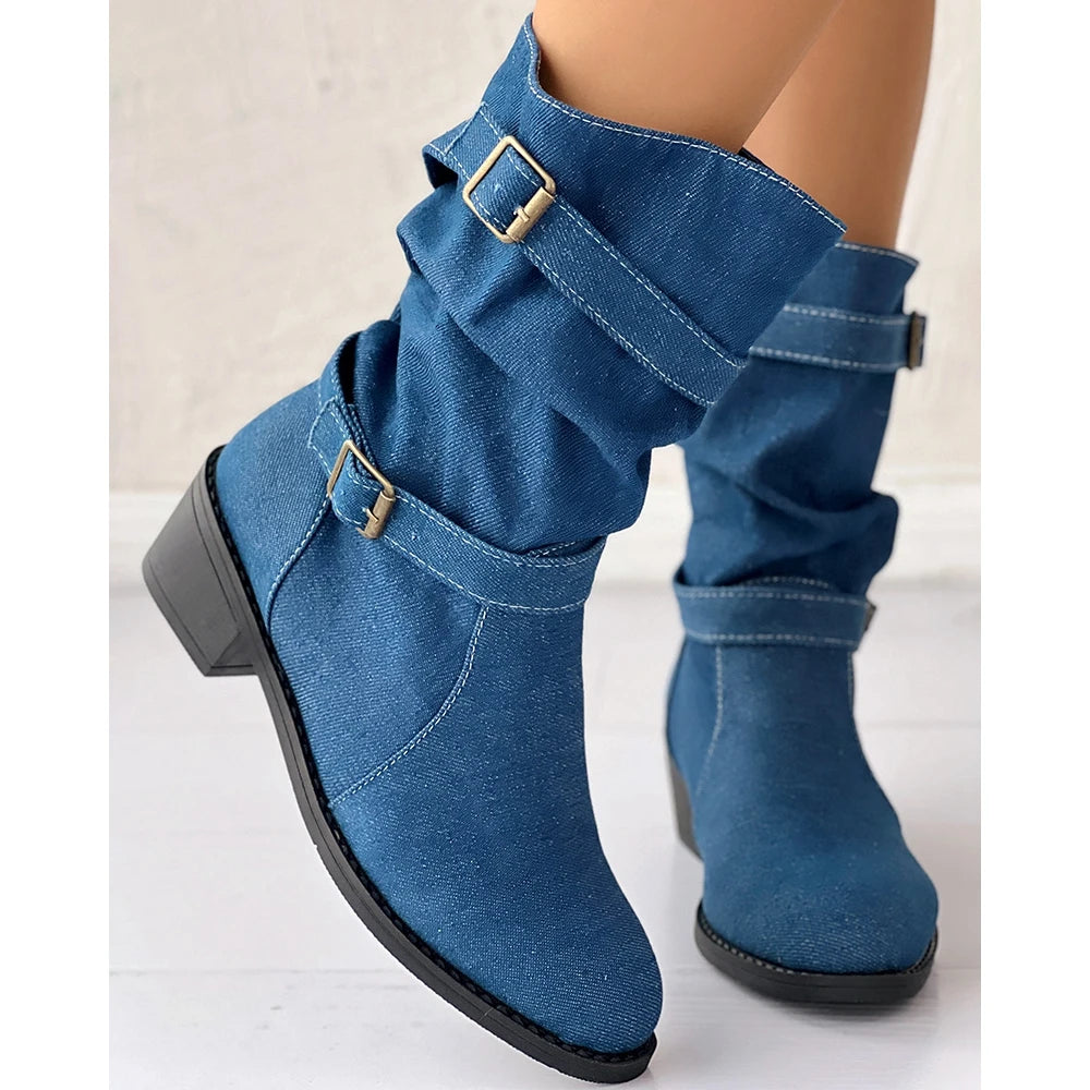 Dekota Denim Slouch Ankle Boots