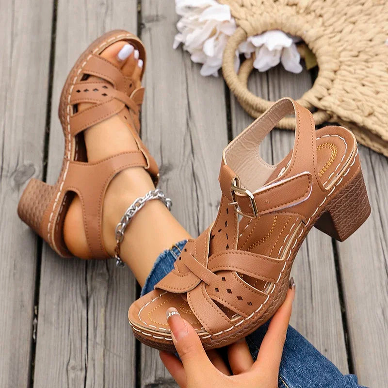 Adelise Braided Wedge Sandals