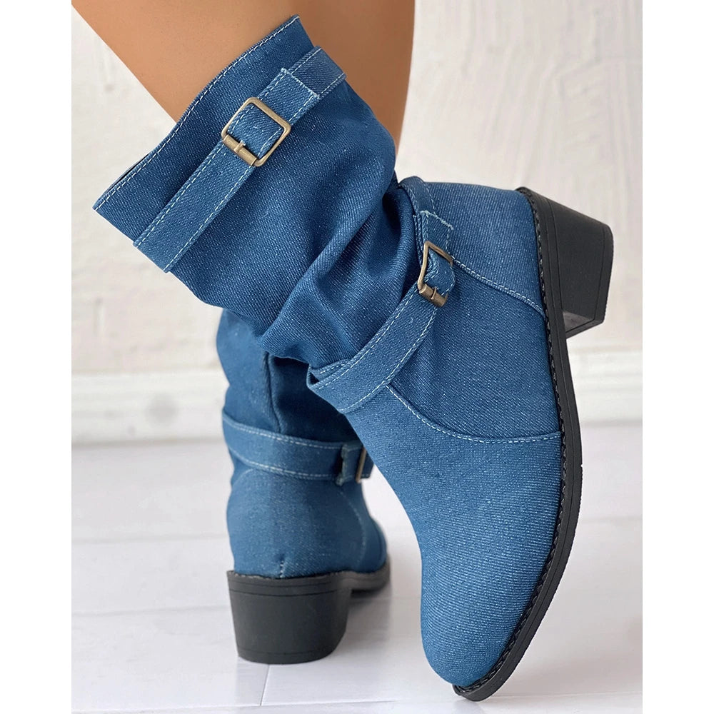 Dekota Denim Slouch Ankle Boots