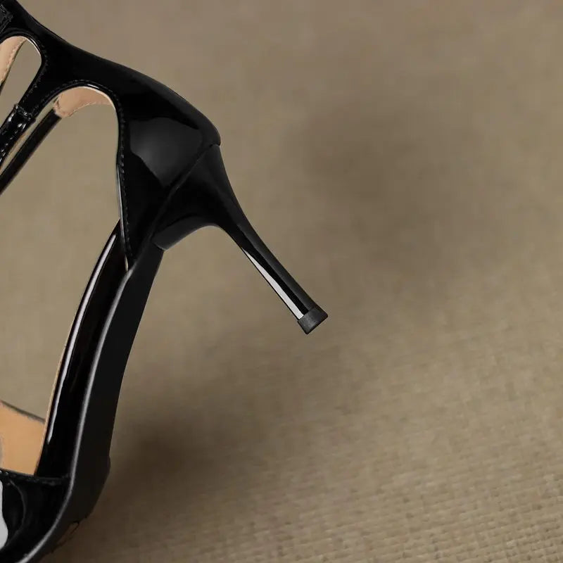 Sofia Montero Open-Toe Strap Heels