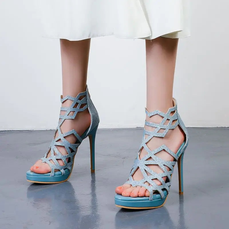Yzaria Lattice-Stiletto Heels