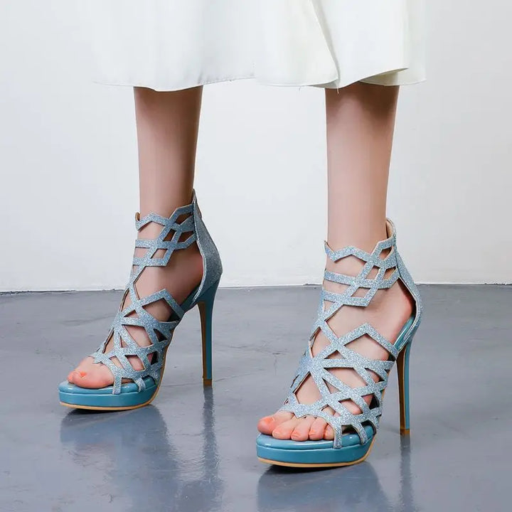 Yzaria Lattice-Stiletto Heels