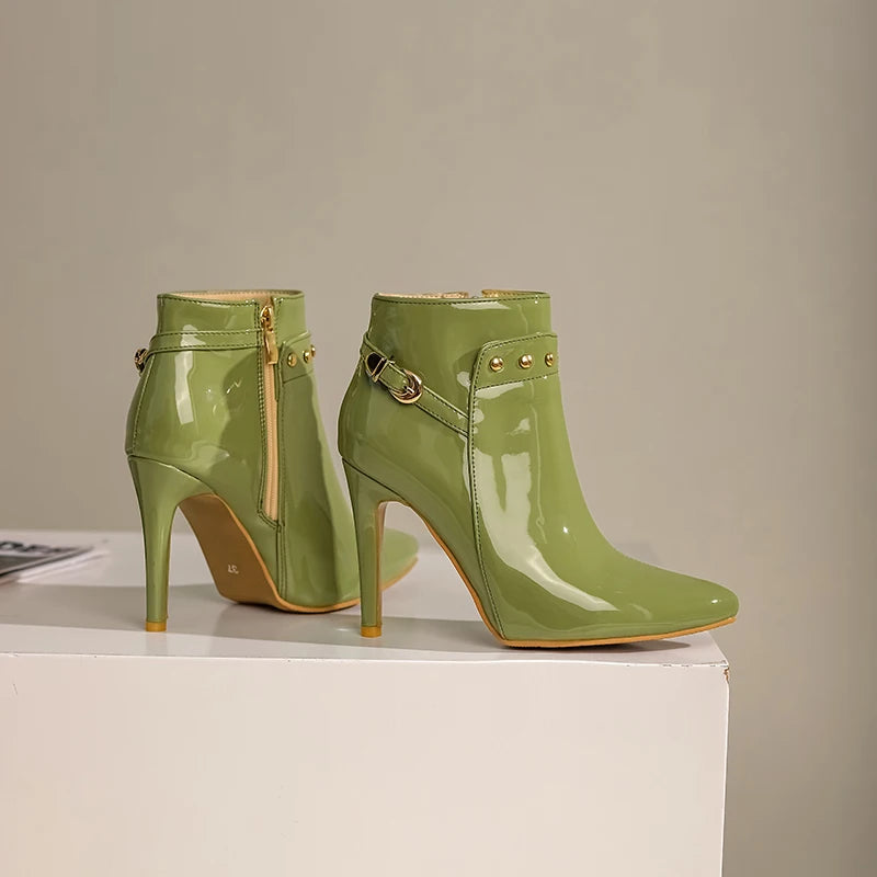 Giovanna Patent Leather Ankle Boots